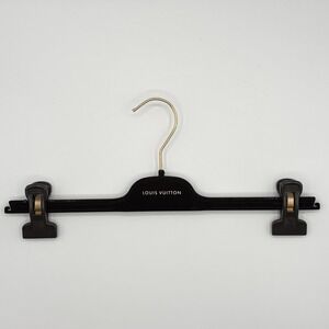 Louis Vuitton Clothes Hanger‎ Clip Black Velvet Pants Skirt Gold Hook